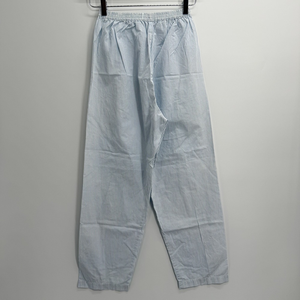 VTG Christian Dior Blue Striped Pajama Set Size S Monogram Long Sleeve Top Pants - Picture 6 of 13